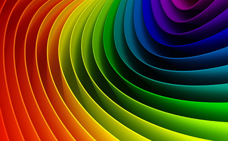 Rainbow Art 3D, rainbow liner wallpaper, Aero, multi colored, HD wallpaper