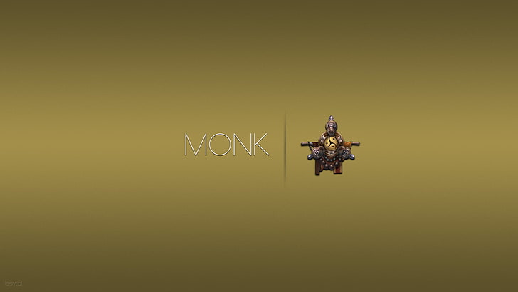 Monk text, Diablo III, classes, video game characters, crest, HD wallpaper