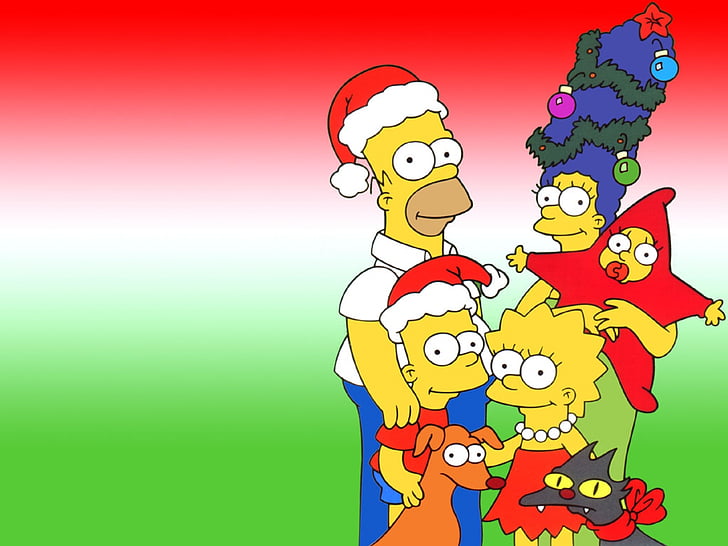 The Simpsons Christmas 1080p 2k 4k 5k Hd Wallpapers Free Download Wallpaper Flare