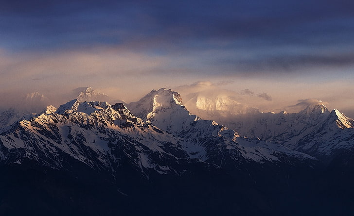 landscape, nature, Himalayas, Nepal, mountains, snowy peak, HD wallpaper