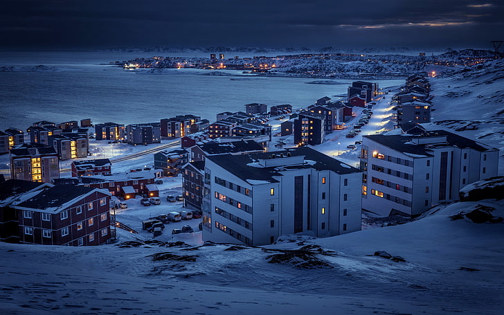 gray building, Arctic, Greenland, Nuuk, Polar, Nuussuaq