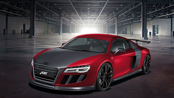 ABT Audi R8 GTR 2013, red and black audi coupe, cars