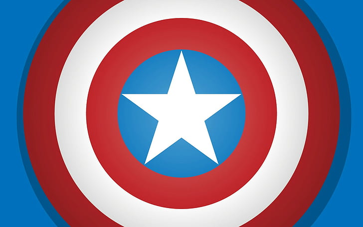 Captain America Star HD, captain america logo, cartoon/comic
