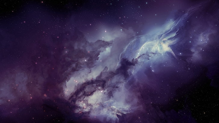 purple and black milky way wallpaper, universe, night, sky, star - space, HD wallpaper