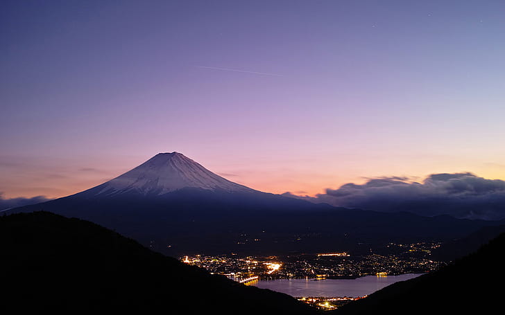 Mt Fuji Mountain Landscape HD, skyscrapers photography, nature