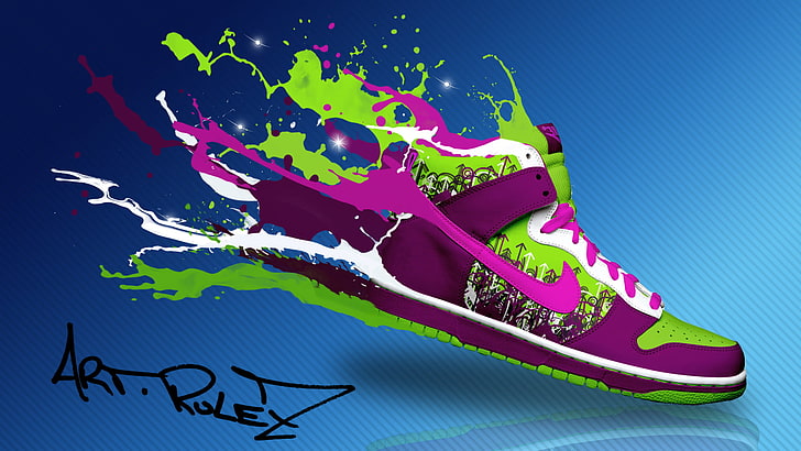 Hd Wallpaper Purple Green And White Nike Shoe Wallpaper Photoshop Boots Wallpaper Flare
