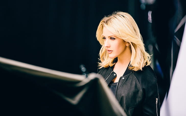 Ellie Goulding, women, blonde, celebrity, singer, looking away, HD wallpaper