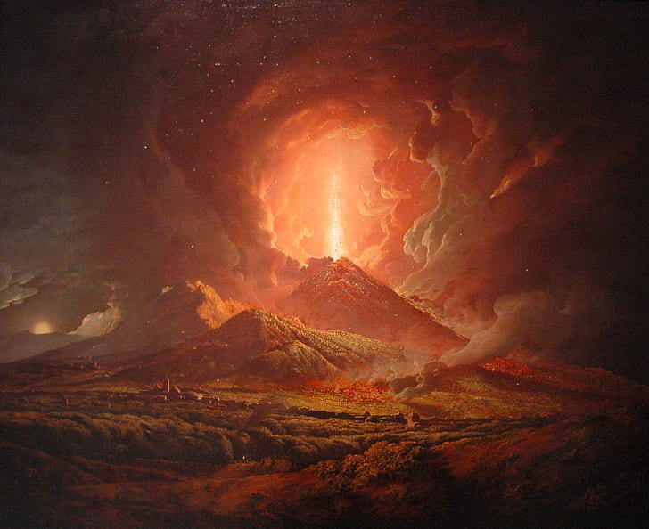 Joseph Wright, classic art, Mount Vesuvius