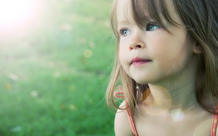 Cute Little Girl, Kid, Sunshine, HD wallpaper