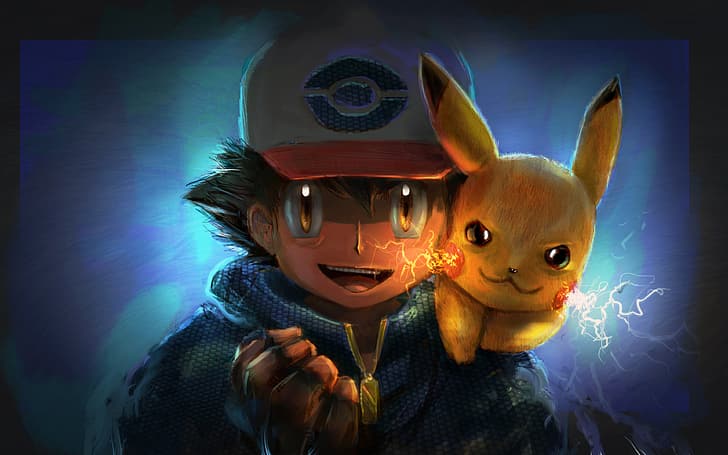 Pokémon, Pikachu, Ash Ketchum, fan art