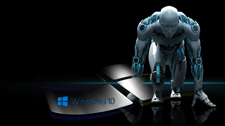 HD wallpaper: Windows 10 wallpaper, Microsoft Windows, androids, robot,  representation | Wallpaper Flare