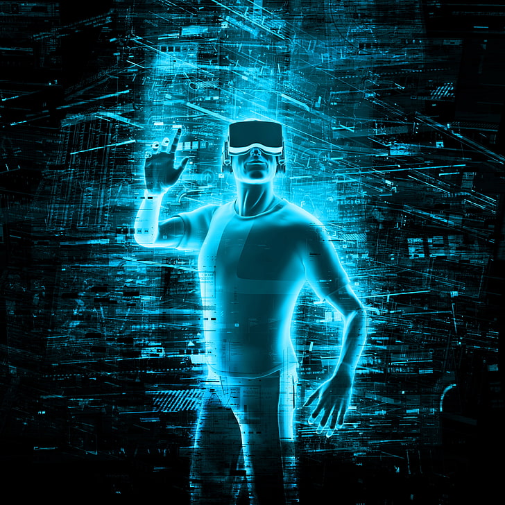 Virtual Reality Technology, internet, cyberspace, males, men, HD wallpaper