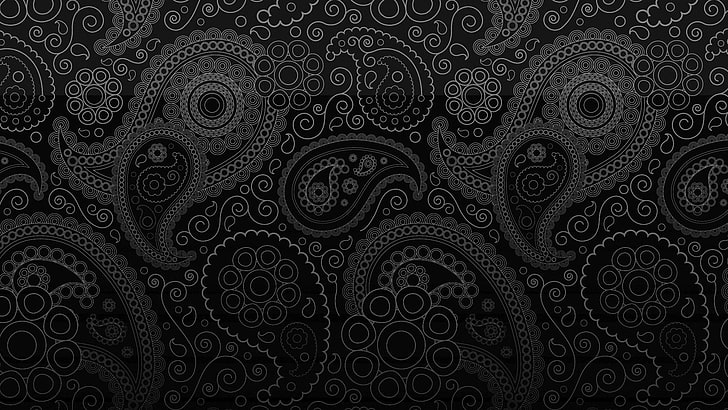 black and white paisley wallpaper, cucumber, black background