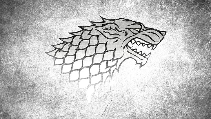 monochrome game of thrones a song of ice and fire tv series direwolf house stark wolves 1920x1080 Architecture Houses HD Art