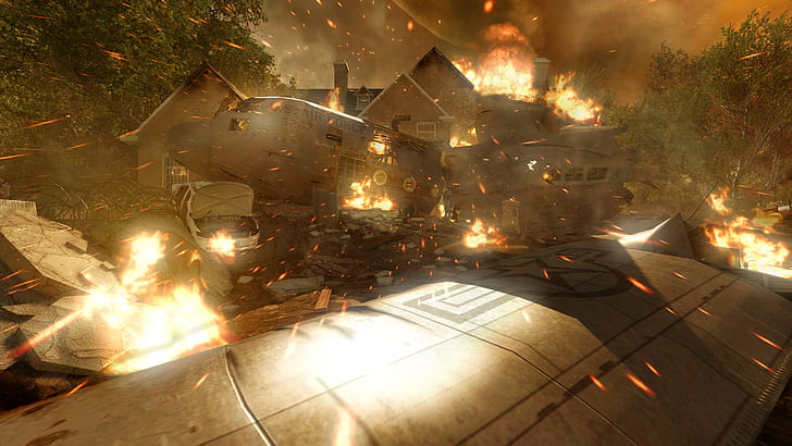 Call of Duty COD Modern Warfare Fire Crash HD, video games, HD wallpaper