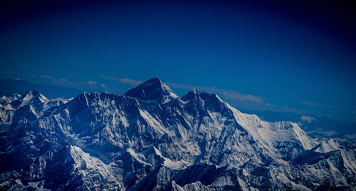 bird's eye view of alps mountains, mount everest, mount everest, HD wallpaper