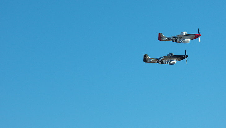 two gray fighter jets, North American P-51 Mustang, Quick Silver, HD wallpaper