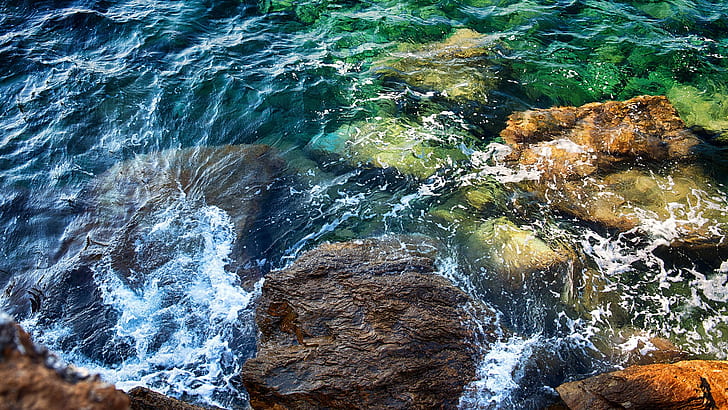 rock, nature, water