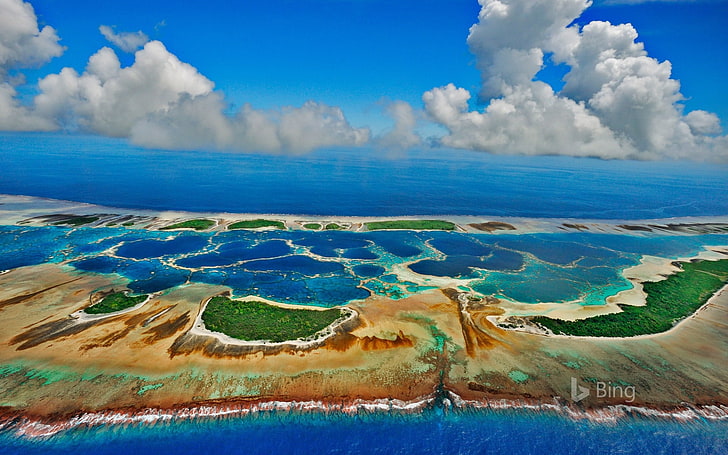 Caroline Atoll Kiribati-2016 Bing Wallpaper, cloud - sky, scenics - nature, HD wallpaper