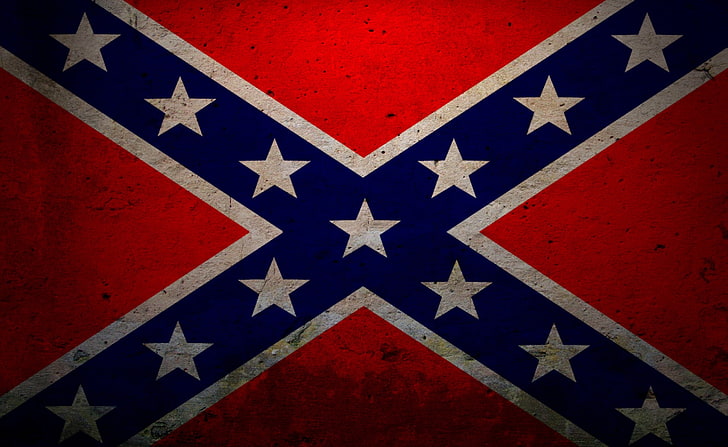Confederate Flag, confederate flag, Artistic, Grunge, red, blue