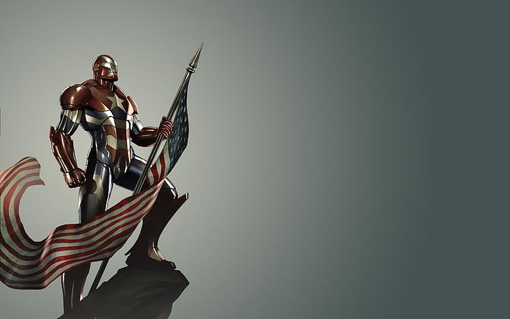 United States of America flag illustration, Marvel Comics, Iron Patriot, HD wallpaper