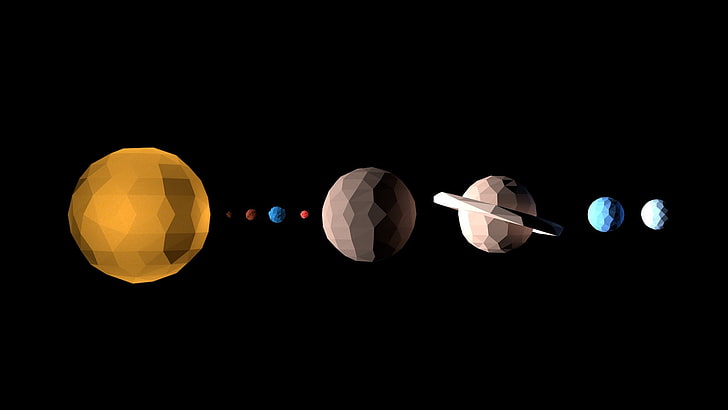 planet alignment illustration, space, geometry, solar system