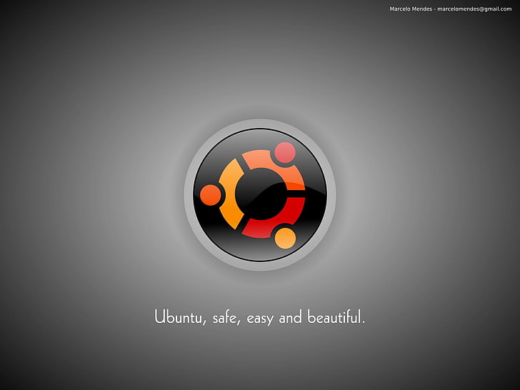 orange and red logo guessing game, Ubuntu, Linux, gray, control, HD wallpaper