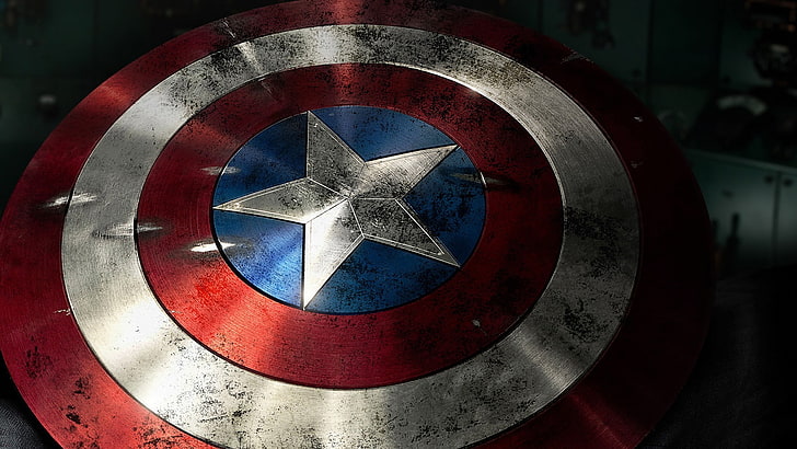 Captain America shield, comics, Marvel Comics, old, circle, old-fashioned, HD wallpaper