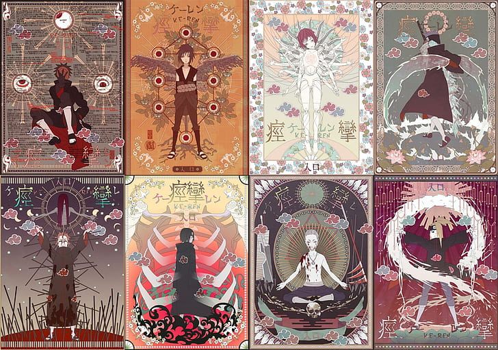 Anime, Naruto, Akatsuki (Naruto), Hidan (Naruto), Itachi Uchiha, HD wallpaper
