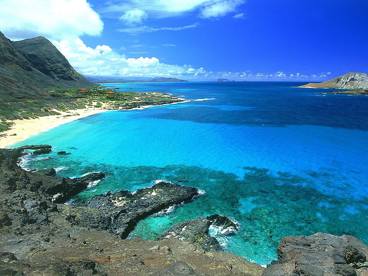 coast, island, sea, beach, Hawaii, water, scenics - nature