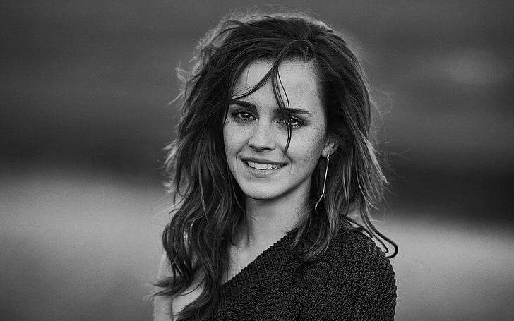 HD wallpaper: Actresses, Emma Watson, Black & White, English | Wallpaper  Flare