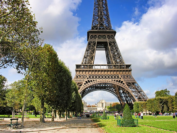 France, Paris, Champs de mars, Architecture, Eiffel tower, built structure