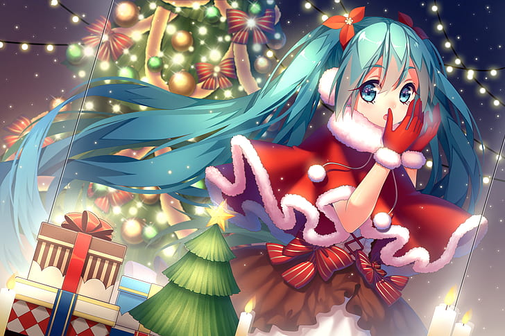 Hd Wallpaper Anime Vocaloid Christmas Hatsune Miku Wallpaper
