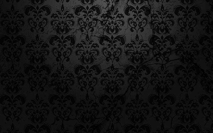 Damask, background, pattern, dark, HD wallpaper