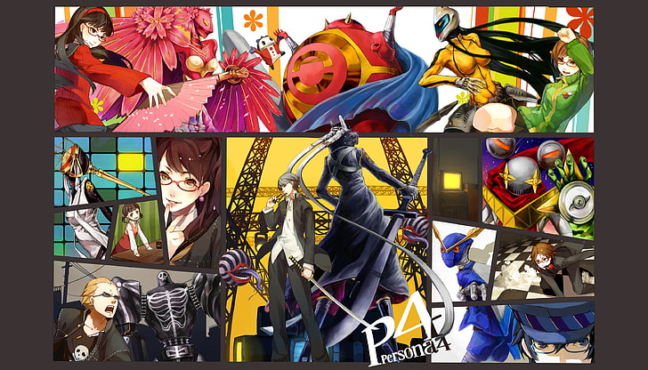 Persona series, Persona 4, Hanamura Yosuke, Narukami Yu, Amagi Yukiko, HD wallpaper