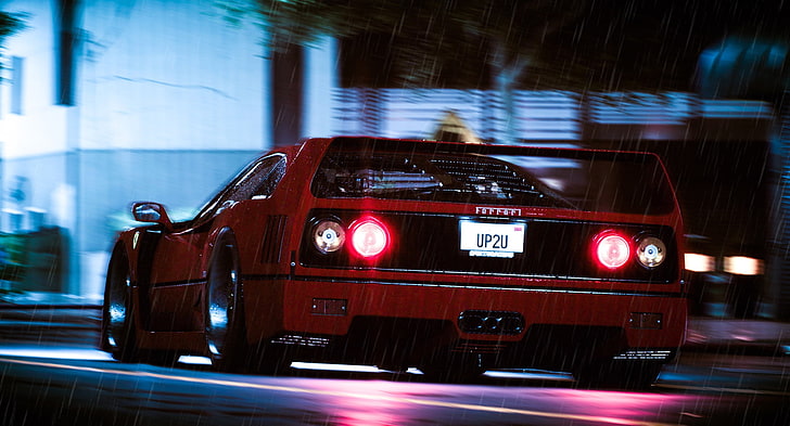 Ferrari, Ferrari F40, red cars, vehicle, motion, mode of transportation