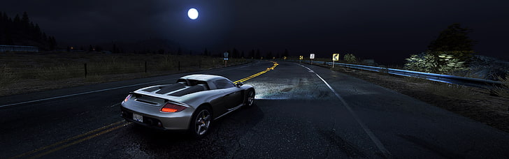 gray sports coupe, Need for Speed: Hot Pursuit, car, Porsche Carrera GT, HD wallpaper