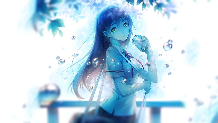 HD wallpaper: original characters, anime, water, anime girls, school  uniform | Wallpaper Flare