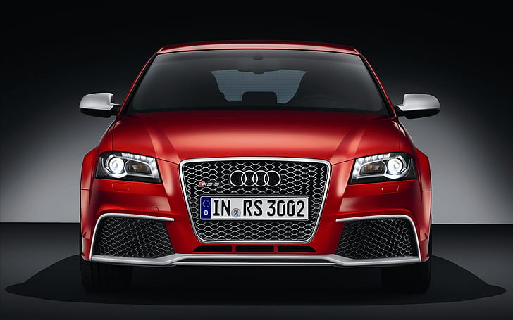 Audi RS3, Front View, Red Car, Automobile
