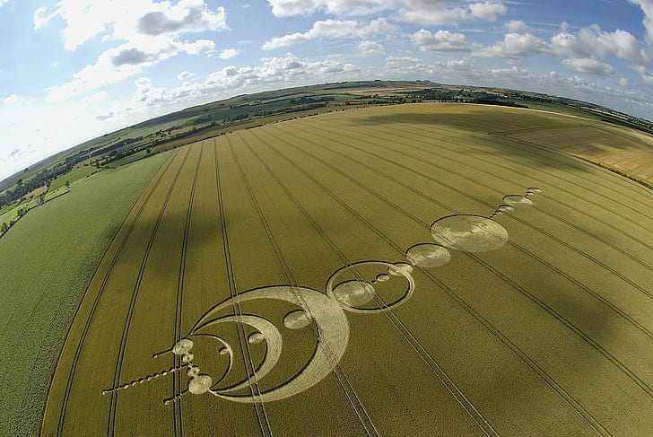 nature field crop circles, cloud - sky, no people, environment