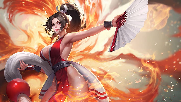 King Of Glory Mai Shiranui Dancing With Fan Formidable Weapon Made Steel Spokes Top And Bottom Rigid And Sharp As A Razor Hd Wallpaper For Desktop 1920×1080