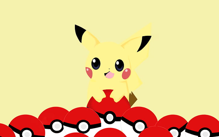HD wallpaper: Pokémon, Pikachu, Pokeball, mammal, red, domestic animals |  Wallpaper Flare