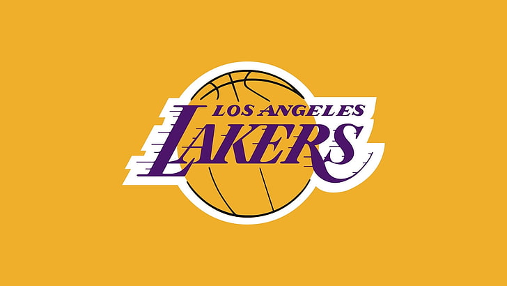 Los Angeles Lakers team logo, basketball, yellow, communication, HD wallpaper