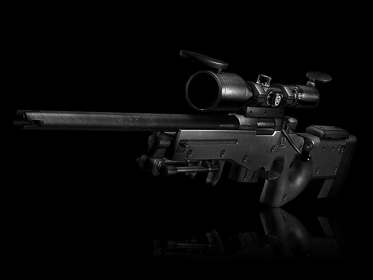 Hd Wallpaper Black Rifle With Scope Weapons Sniper Rifle Gun Military Wallpaper Flare