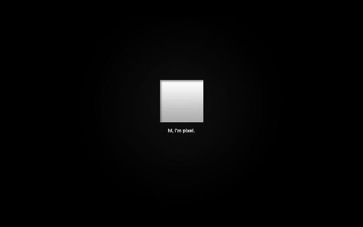 square white box, minimalism, dark, black, pixels, black background, HD wallpaper