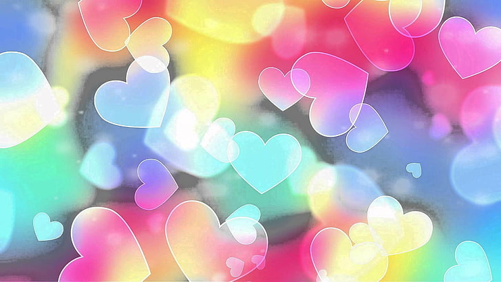 heart, love, colorful, romantic, valentine day