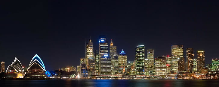 Sydney, Australia, Sydney Opera House, cityscape, night, HD wallpaper