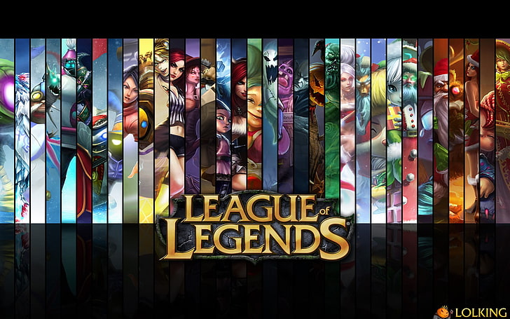 League of Legends digital wallpaper, collage, video games, text