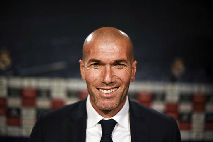 Zinedine zidane, Real madrid, Football, portrait, smiling, one person