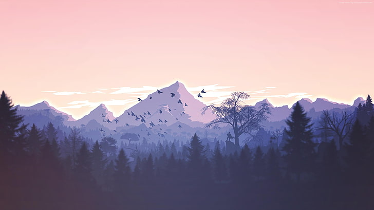 HD wallpaper: mountain and forest, digital art, landscape, mountains, fan  art | Wallpaper Flare